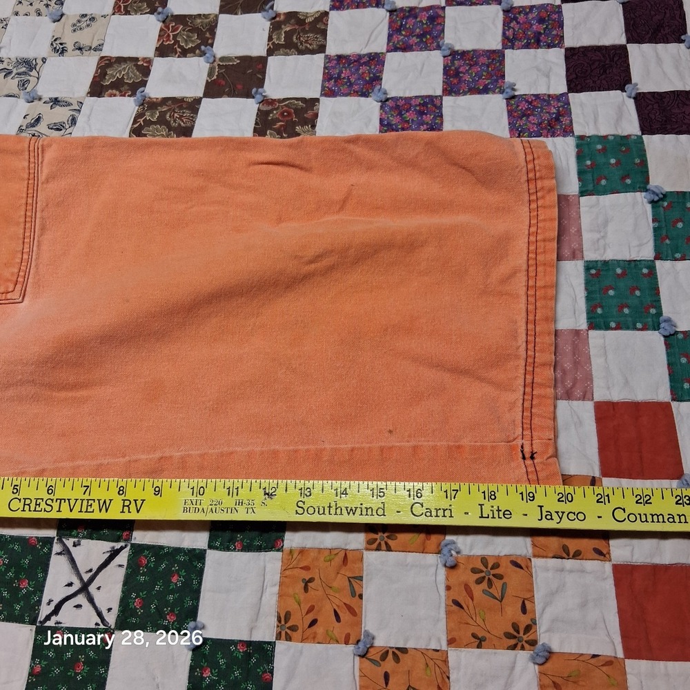 Vintage Girlfriends Extra Long Cargo Shorts Peach Orange Size 15 Y2K Streetwear - Picture 10 of 13